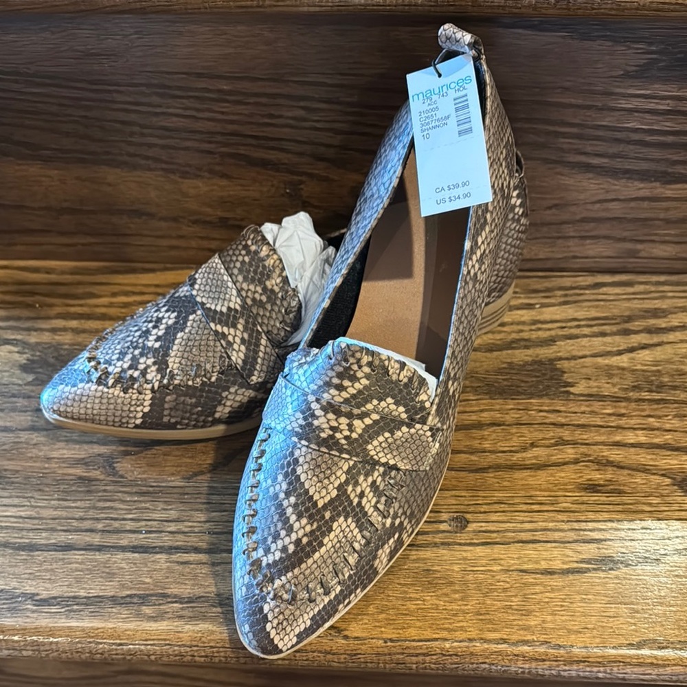 Maurices Brown Flats with Snake Print